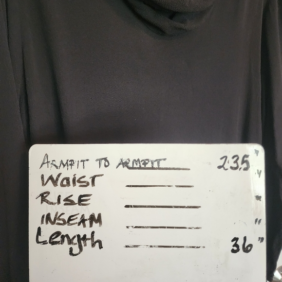 LINNEA Brown Cowl Neck Tunic Dress Long Sleeve 2 Pockets Large - Picture 6 of 6